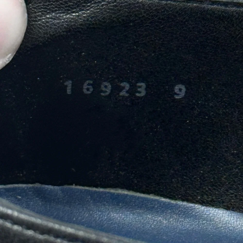 Mens Magnanni Madrid Black Leather Slip On Casual Venetian Loafers Size 9 D GUC